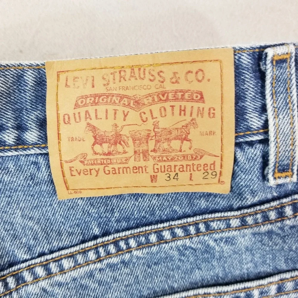 Levi's jeans men's 34x29 relaxed fit straight blue denim pants